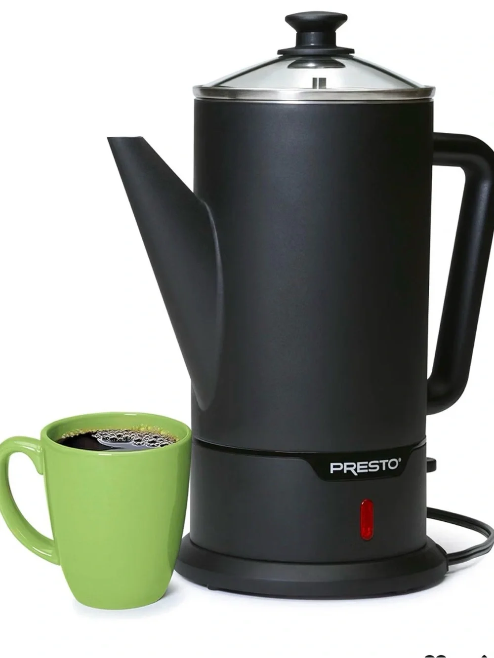 Presto 02815 Black Stainless Steel 12-Cup Cordless Coffee Percolator